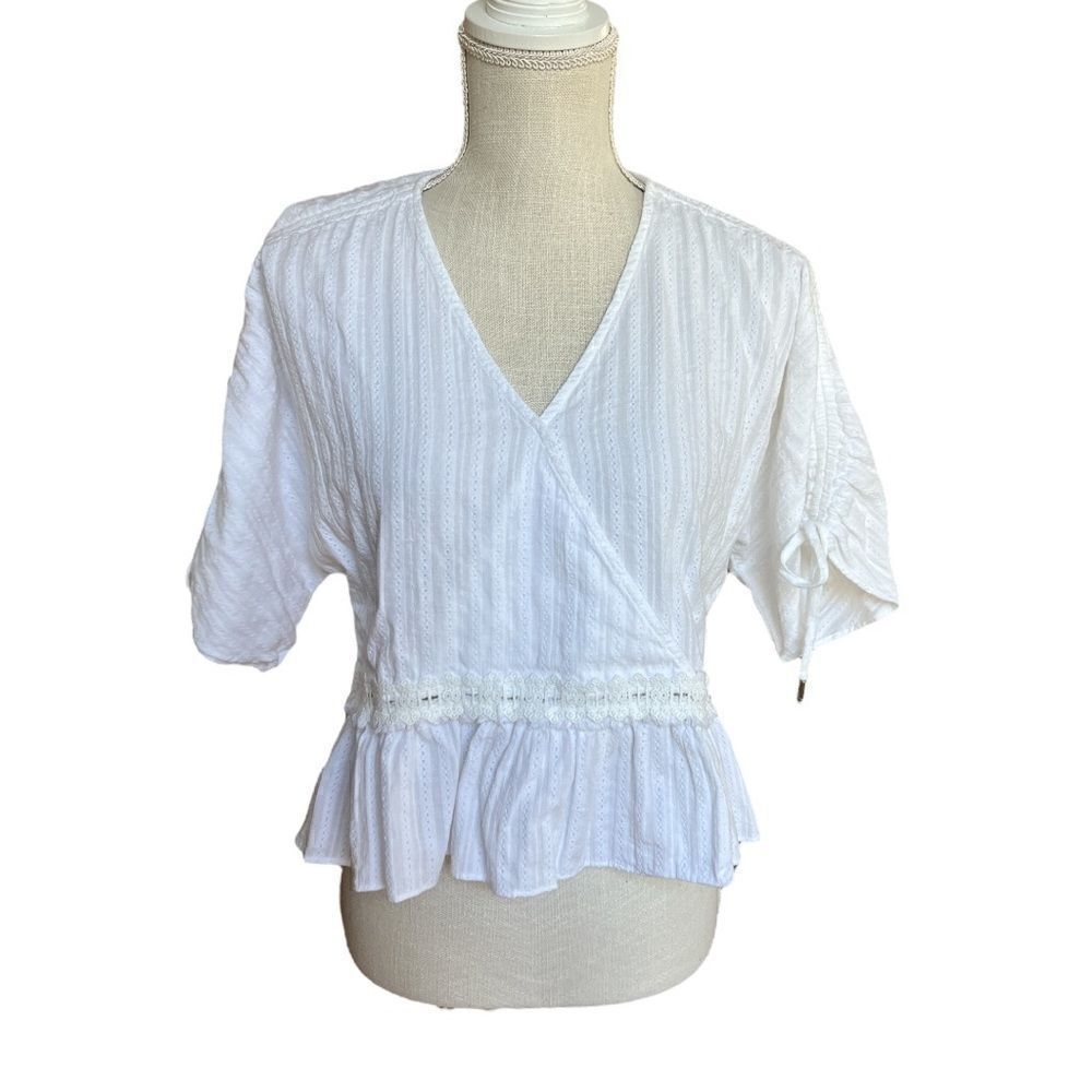 Moon River Ruched Sleeve Top